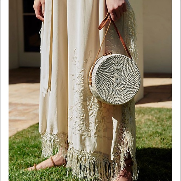 Free People Handbags - Free People Lovina Straw Crossbody - White